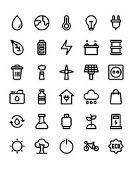 Ecologi Icon Set 30 isolated on white background