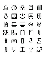 Education Icon Set 30 isolated on white background