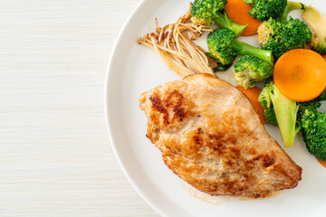 grilled chicken steak with vegetable