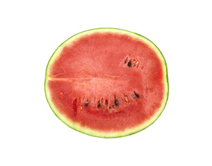 Watermelon cut in half on white background