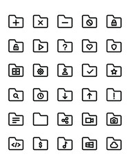Folder Icon Set 30 isolated on white background