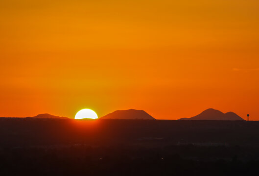 Sunset over Cox Peak and Mt Riley in NM from El Paso TX