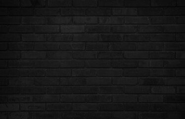 Abstract dark brick wall texture background pattern, Black brick surface design backdrop decoration.