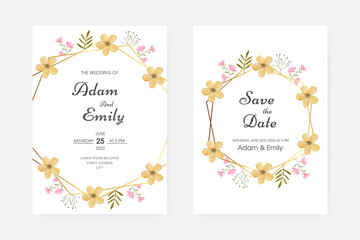 Romantic watercolor wedding invitation