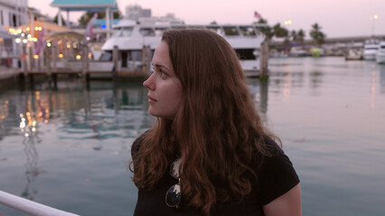 Looking over Bayside marina in the evening