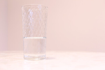 Glass embossed glass with fresh water