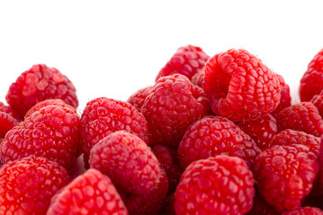 Fresh red ripe raspberries close-up, Raspberries background.