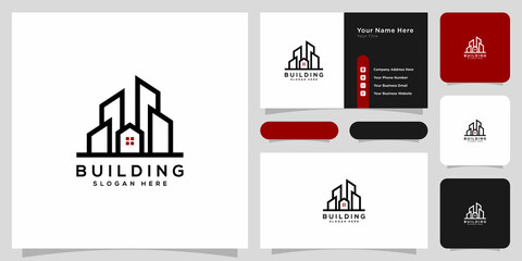 building logo vector design and business card