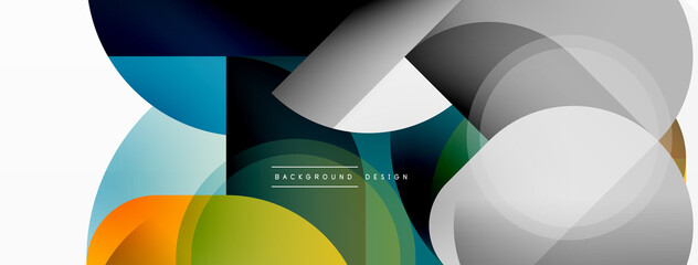 Fototapeta premium Geometrical minimal wallpaper. Geometric shapes. Vector illustration for wallpaper banner background or landing page