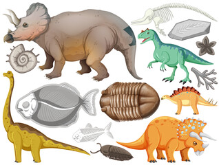 Set of different prehistoric dinosaur animal © blueringmedia