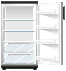 Refridgerator with opened door