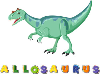 Dinosaur wordcard for allosaurus