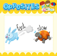 Opposite words for fast and slow