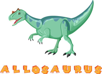 Dinosaur wordcard for allosaurus