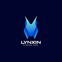 Vector Logo Illustration Lynx Gradient Colorful Style. © Artnivora