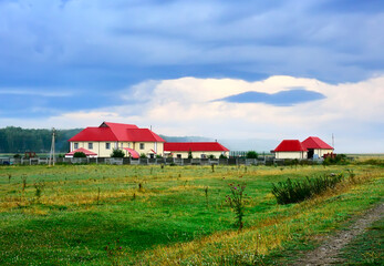 Fototapeta na wymiar Rural estate in the field