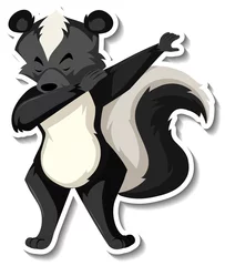 Stinktier, der Tierkarikaturaufkleber abtupft © blueringmedia