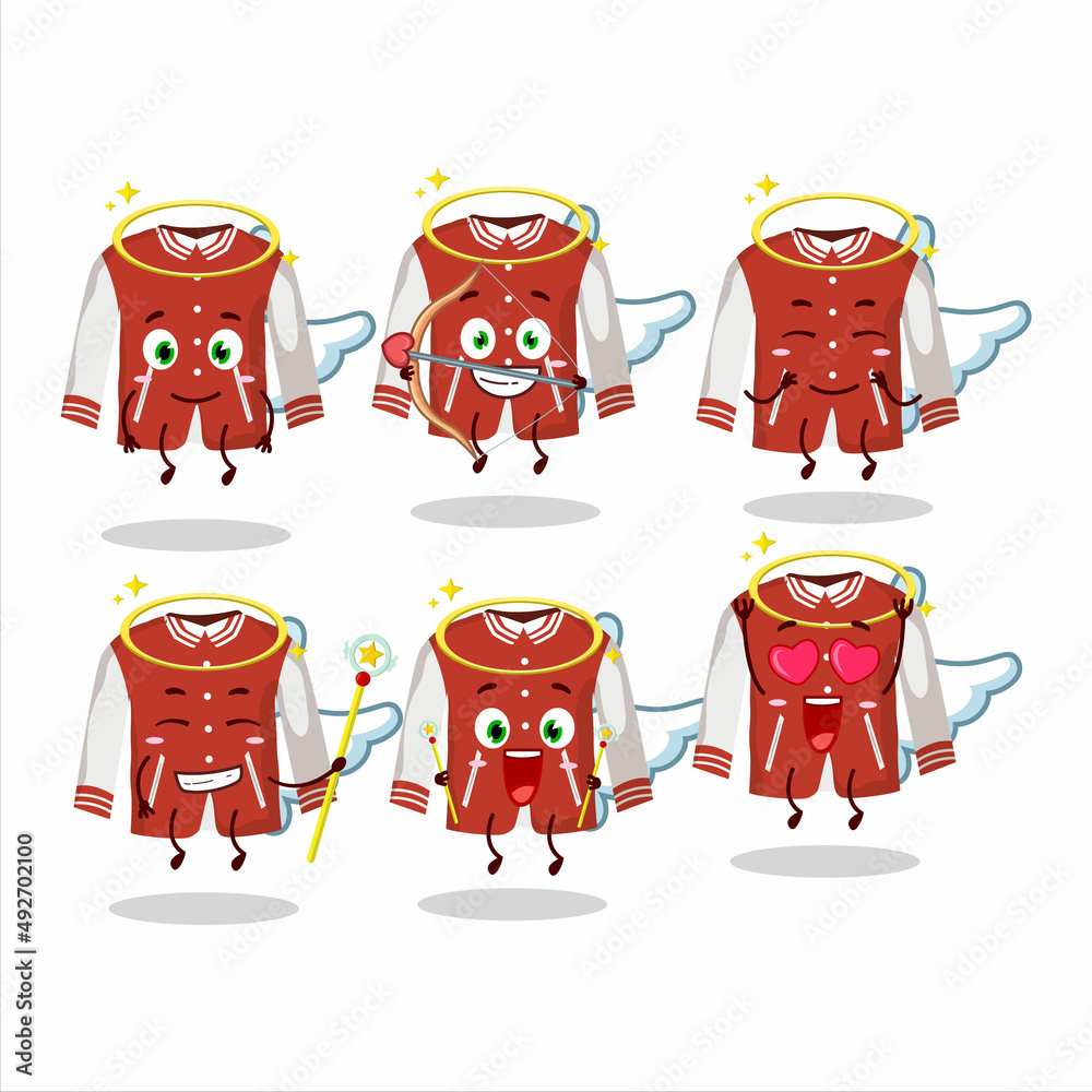 Canvas Prints Red baseball jacket cartoon designs as a cute angel character