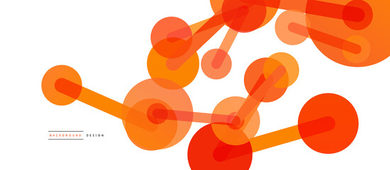 Abstract background. Round dots connected by lines. Trendy techno business template for wallpaper, banner, background or landing