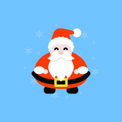 Cute Santa Claus cartoon on a blue background, Vector and Illustration.