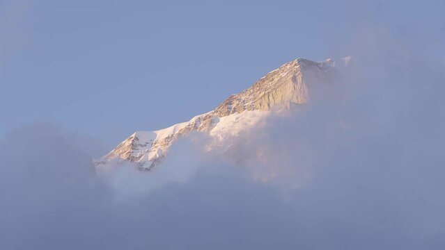 Cloud Canopy Kedar Mountains In Western Garhwal Himalaya, Uttarakhand State In India. Static Shot