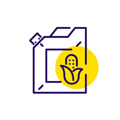 Bio energy. Gasoline tank with a corn. Pixel perfect, editable stroke icon