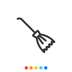 Broom cartoon icon, Vector and Illustration.