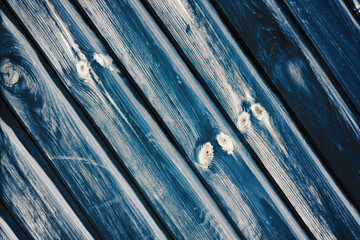 wooden wall, blue background