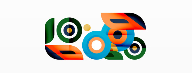 Obraz premium Rings and circles geometric abstract background for wallpaper, banner, backdrop