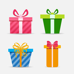 Collection of box gifts cartoon vector illustration isolated on white background. Set of box gifts cartoon collection illustration. Box gifts design vector illustration.