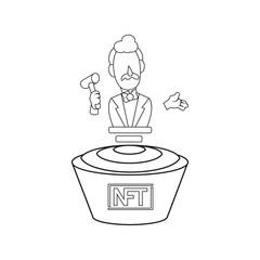 Isolated man animated ntf draw art digital ilustration vector