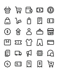 Shop Icon Set 30 isolated on white background