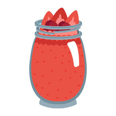 Isolated strawbery juice food healthy nutrition vector illustration