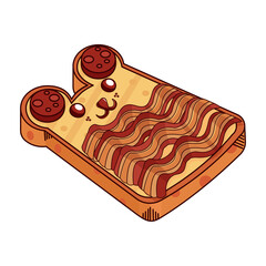 Isolated toasted sweet food healthy nutrition vector illustration