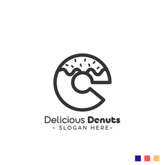 delicious donut logo design suitable for your business