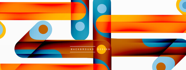 Obraz premium Colorful dynamic stripe composition. Lines geometric creative abstract background for wallpaper, banner or landing
