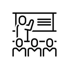 Black line icon for taught