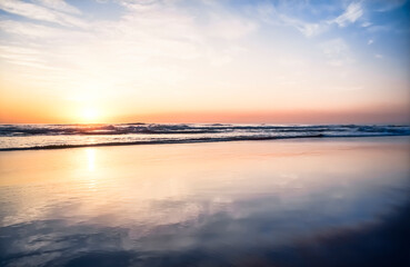 Sunset or sunrise over the sea