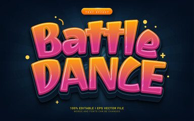 battle dance cartoon 3d style text effect