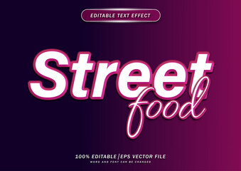 Fototapeta premium Street food text style effect editable 