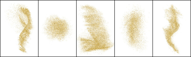 Set of Gold Glitter Texture Isolated On White. Amber Particles Color. Stardust Background. Golden Explosion Of Confetti. Vector Illustration, Eps 10. © sergio34