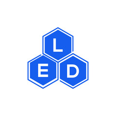 LED letter logo design on White background. LED creative initials letter logo concept. LED letter design. 
