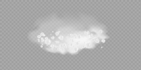 3d foam water, water with soap bubbles on a white background. Vector illustration.