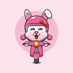 cute bunny mascot cartoon character ride on scooter