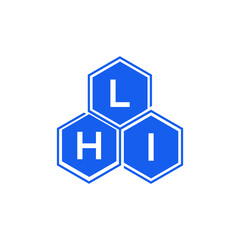 LHI letter logo design on White background. LHI creative initials letter logo concept. LHI letter design. 