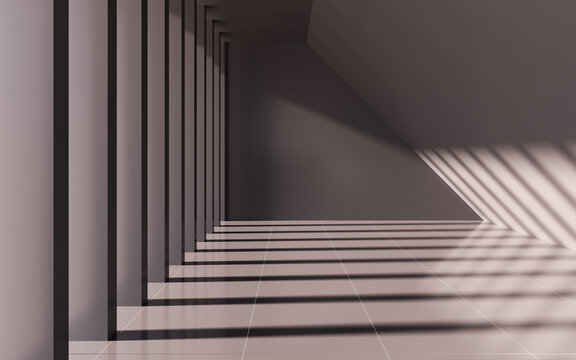 Gray empty room, 3d rendering. © 婷婷 季