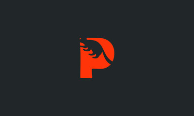 P initial letter Logo abstract design vector template Negative space style.