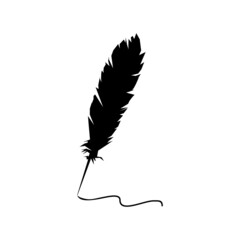 feather pen silhouette vector design