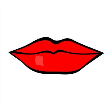 red woman lips symbol