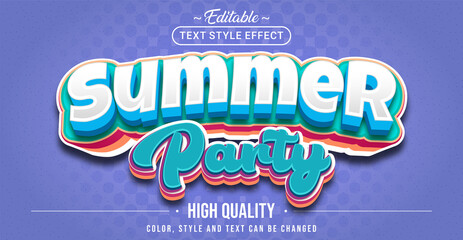 Editable text style effect - Summer Party text style theme.